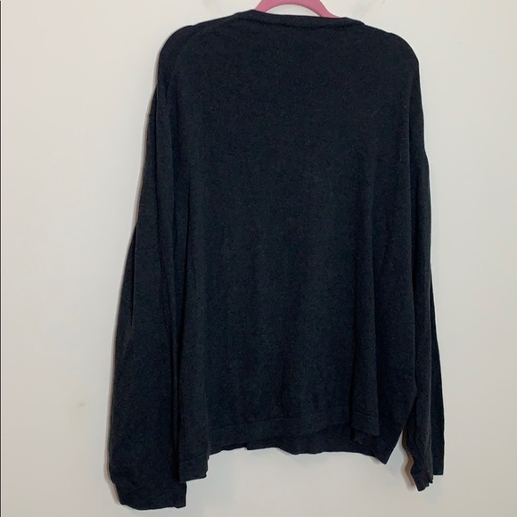 J Ferrar Dark Grey V-Neck Sweater - Picture 4 of 6